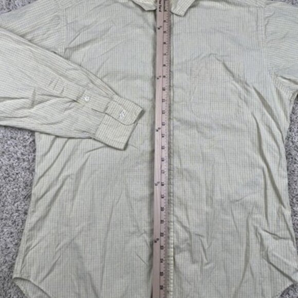 Gitman Bros For Schupp & Snyder Men's 15.5 34 Long Sleeve Yellow Check Button Up - Picture 5 of 8